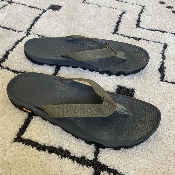 Merrell Lichen Breakwater Thong Flip Flops Sandals Green Size 13 J034357 Vibram - Picture 1 of 9
